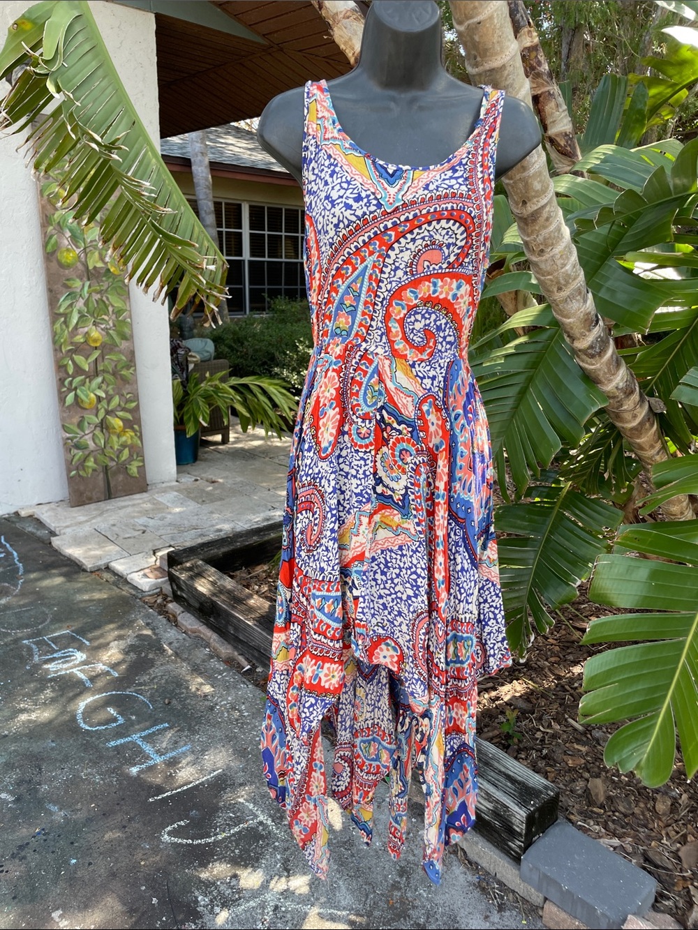 scarf, print, handkerchief, hem dress